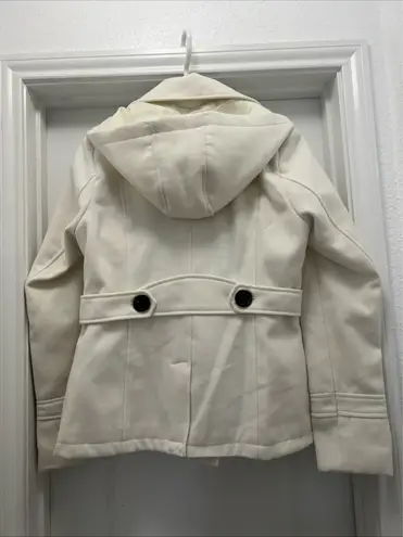 American Rag Cie Ivory Peacoat Jacket with Hood Size M – Elegant Winter Coat White Size M