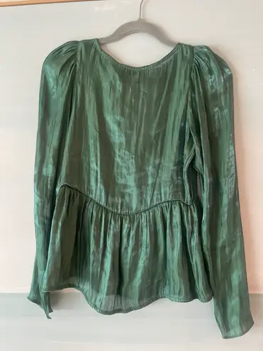 Something Navy Iridescent Green Blouse