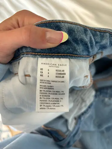 American Eagle High Rise Ripped Mom Jeans