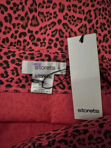 Storets Leola red leopard mini skirt