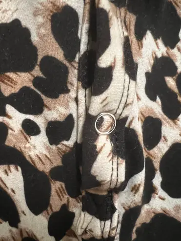 Leopard Print Long Sleeve Bodysuit Romper Brown