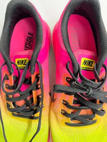 Nike Flex 2016 Run Women's Size 8.5 Neon Retro Sneakers - Lightweight, Comfortable, & Stylish! Perfect for Running & Everyday Wear