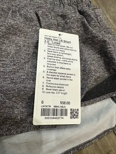 Lululemon Gray Hotty Hot Short 2.5” NWT Size 6