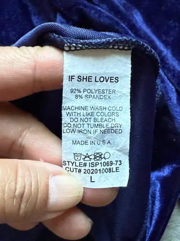 If She Loves Blue Velour Sweatshirt And Joggers Sweatpants Set Size L Size L