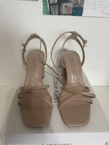 Calvin Klein Nude Strappy Heels