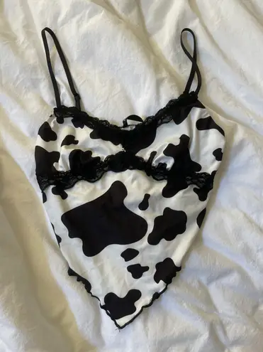 SheIn Cow Print Crop Top