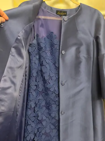 Luisa Spagnoli Women's Blue Designer Overcoat (IT 42) & Floral Cutout Dress (Sm)