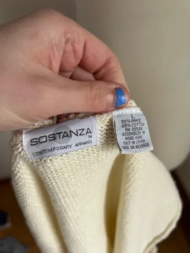 Vintage cream crochet floral vest White Size L