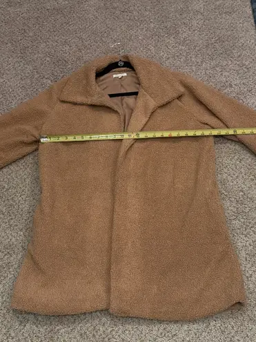 Kate & Sam Camel Faux Shearling Teddy Coat (Large) | Cozy Chic Neutral Staple Brown