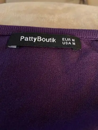 Patty Boutik deep purple long sleeve top with cowl neck with silver buttons