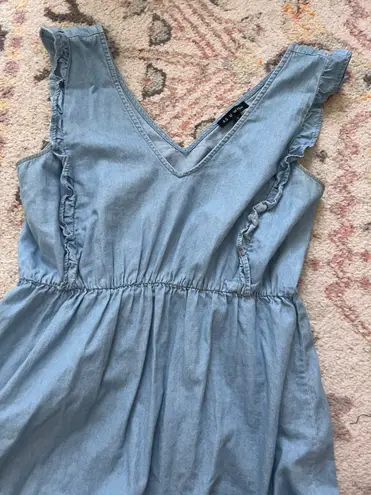 As You Wish Chambray Ruffle Dress