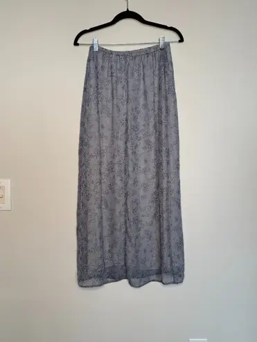 Gap Vintage 90s Blue Sheer Floral Long Skirt 