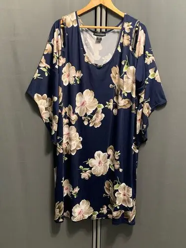 Ashley Stewart B28-Women's Dress Size 26/28 Navy Floral