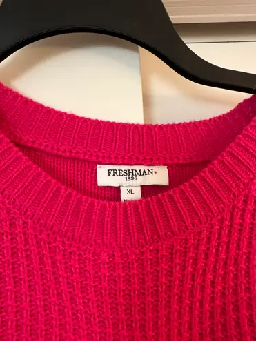 Freshman Hot Pink Cropped Sweater