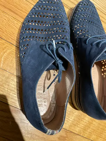 Hispanitas Laken Leather Breatheable Laser cutouts Coastal Cottage Western tie Perforated Wedges Derby Oxfords Tomboy Masc Espadrille