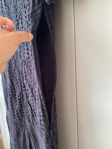 Sundance Black eyelet crochet trim dress size S