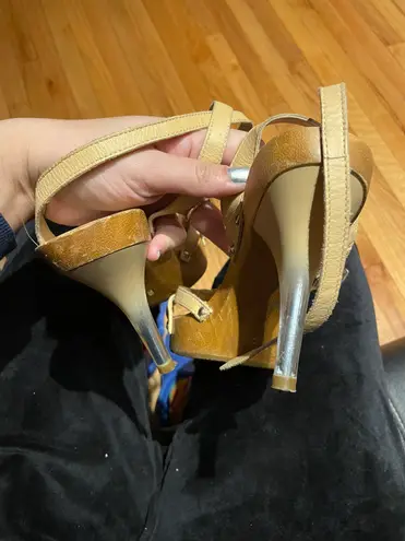 MIA Vintage  y2k Clear Transparent kitten Heeled Sandals Crisscross Strappy wood Leather knot Twist 90’s High heels pumps transparent heel