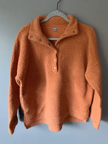 Aerie Burnt Orange Oversized Sherpa Pullover