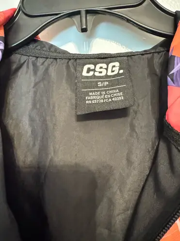 CSG Preowned Men's Jacket Windbreaker Zip Up Black Hoodie Pockets Size Small Multiple - Image 7