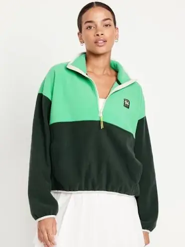 Old Navy  green fleece half zip