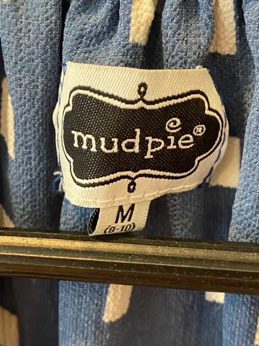 Mud Pie Blue White Geometric Blouse Sleeveless M