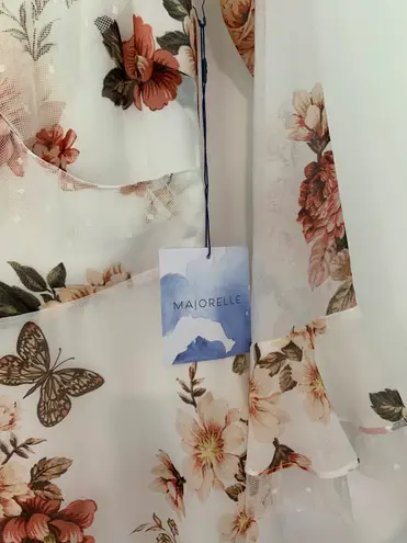 Majorelle Scout Mini Dress In White Zinnia Floral