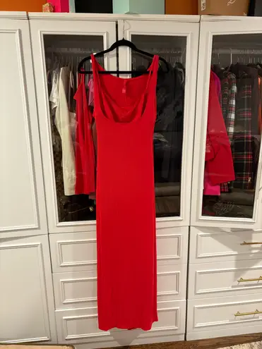 SKIMS BNWOT Soft Lounge Lace Long Maxi Dress with Bralette Cherry XL