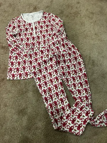 Roller Rabbit pink monkey pajamas Size XS