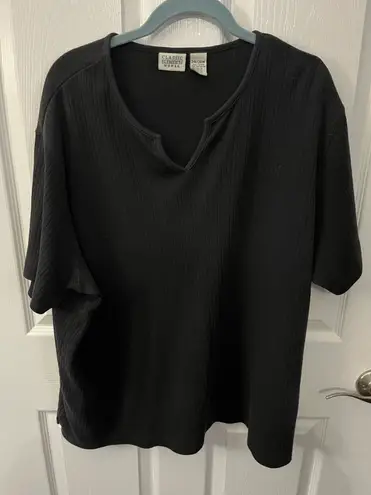 Classic Elements Black Short Sleeve Tunic Top