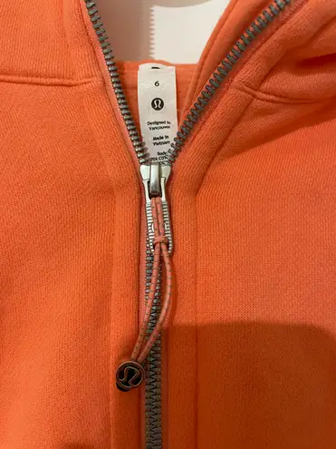 Lululemon Orange Full-Zip Scuba Hoodie