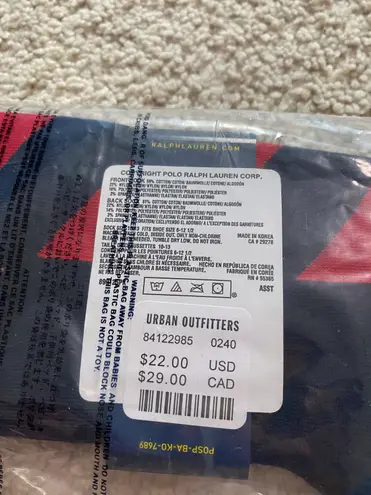 Polo Ralph Lauren Pheasant & Stripe Crew Sock 2-Pack NWT