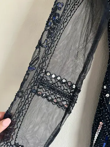 Endless Rose Anthropologie Beaded Navy Dress