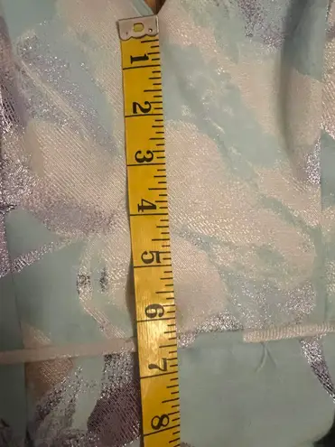 Aidan Mattox Pleated Floral Jacquard Ballgown Bow Accents V-Neck Size 2 NWT