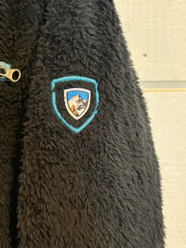 Kuhl Jacket Women’s Skata Sherpa Fleece Full Zip black turquoise blue size M medium