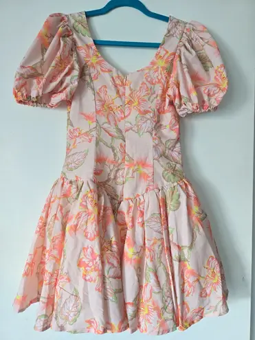 Mika & Gala Floral Puff Sleeve Mini Dress