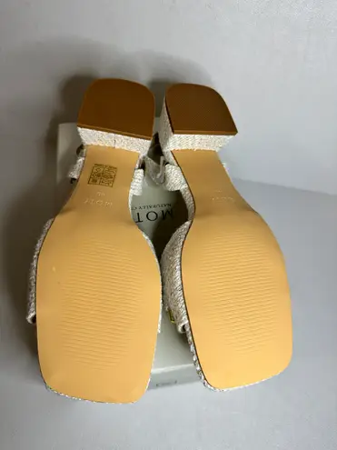 MOTF Tweed Chain Slingback Sandals white casual classic stylish fashion work