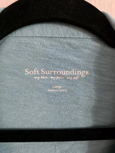 Soft Surroundings Women’s Blue Button Up Blouse Differ Ent Buttons Sz L. 7009 - Image 3