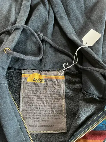 Aviator Nation Brand New Venice Charcoal Zip Hoodie Jacket - Sz L