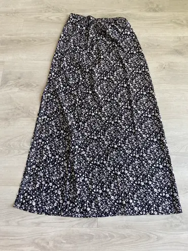 Modcloth Black Floral Reverie Now and Then Maxi Skirt