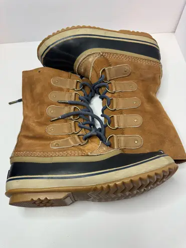 Sorel Joan of Arctic Brown Suede Duck Winter Boots Size 9