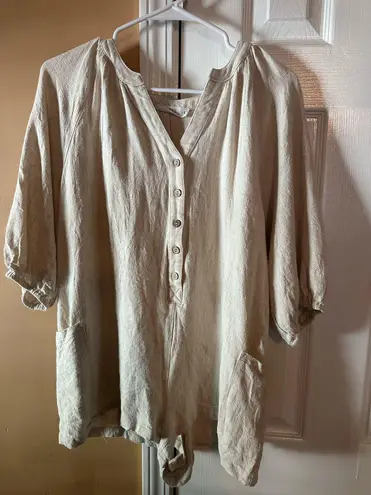 TALULAH Cream Button Up Romper  thumbnail 1
