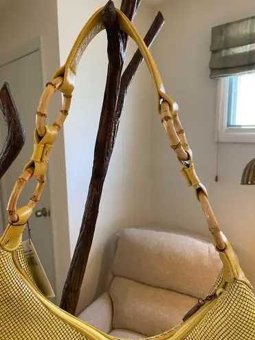 Whiting & Davis Vintage Mesh Purse yellow matte NWT