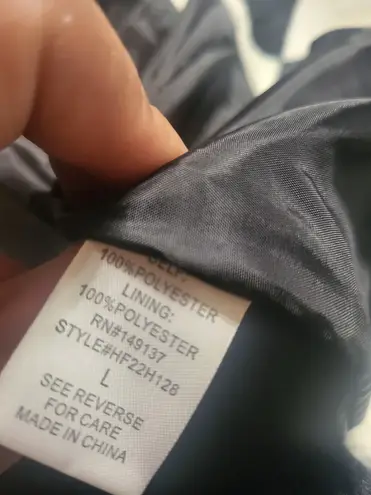 Women's long sleeve square print open front fur crop coat S,M,L Multiple Size L