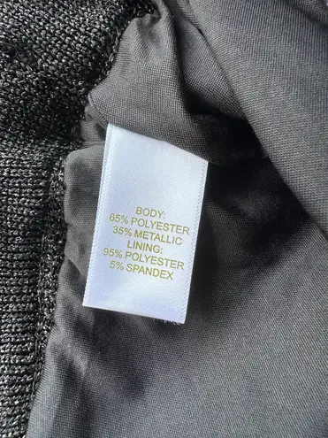 House of Harlow 1960 Metallic Knit Side Slit Maxi Skirt in Black - Size Large