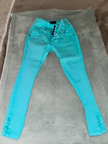 Tiki Jeans Teal Capri Jeans 