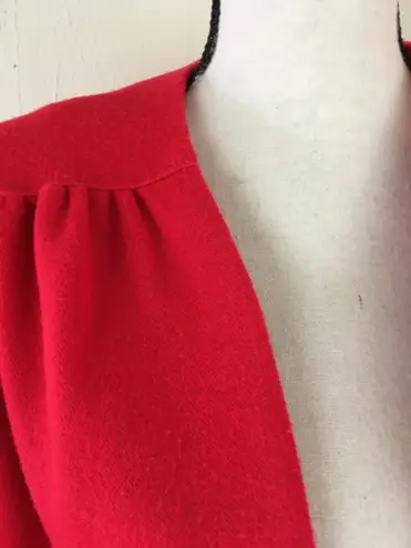 Vintage 70s Lady Graff Red Felt Blazer Jacket Appliqué Black Design L Size L