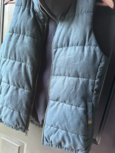 Old Navy Active Old Navy Puffer Vest Women’s S Navy Blue Quilted Fleece Lined Full Zip Y2K 90s