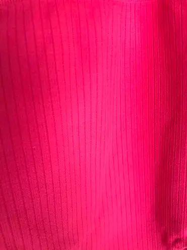 Nikibiki High Waisted Hot Pink Biker Shorts with Ribbing