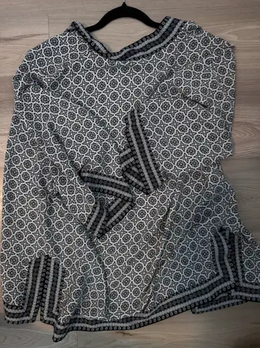 Max Studio Black & White Boho Print Kimono Cardigan β Size Medium