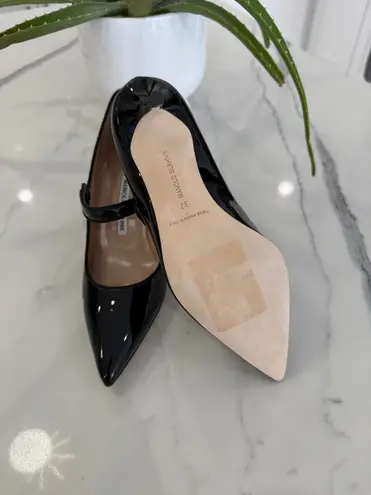 Manolo Blahnik Manoloa Blahnik Camparinew Patent Leather Mary Janes